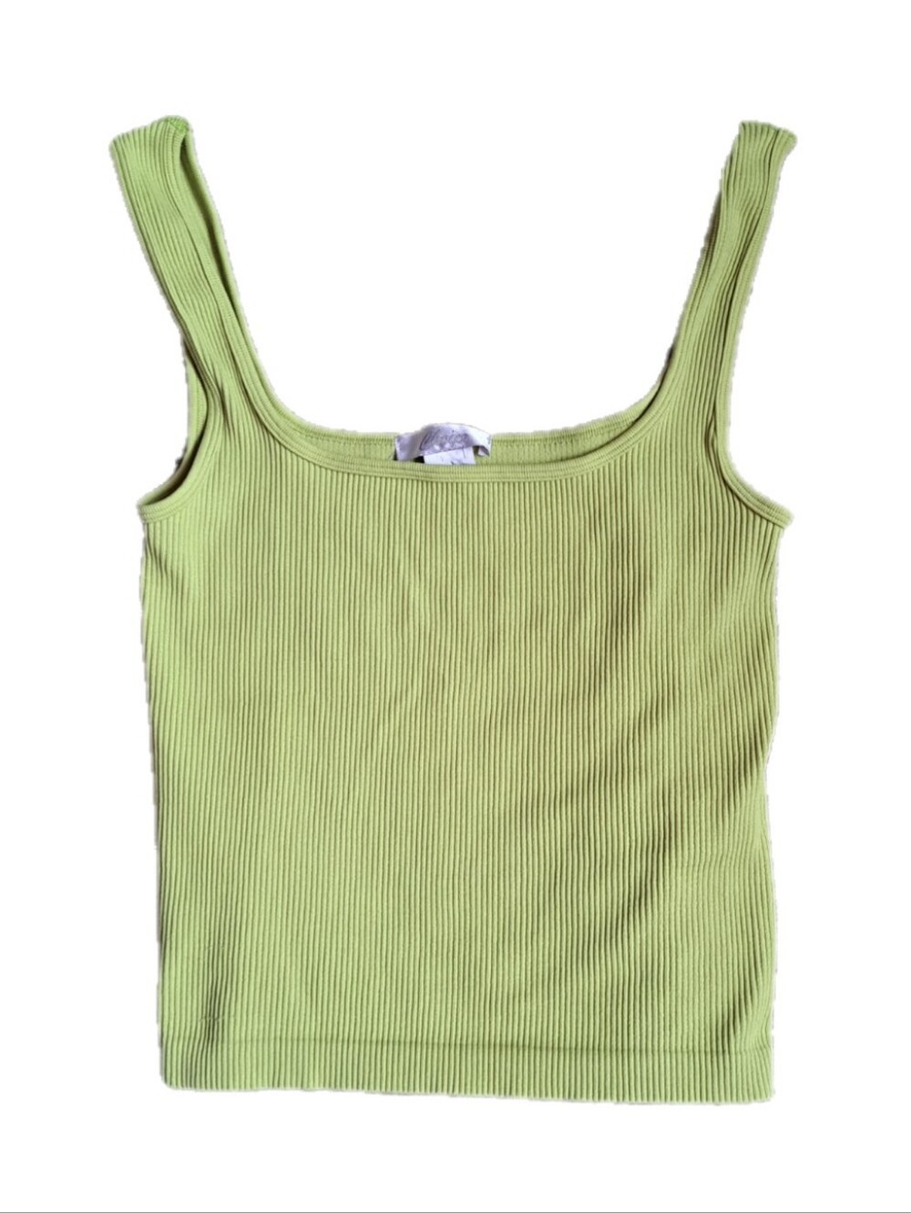 Choice One Size Fits All Lime Green Ribbed Stretchy Tank Top